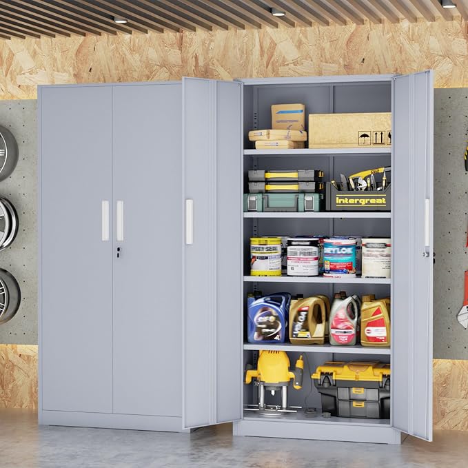 INTERGREAT Metal Storage Cabinet, Tall Metal Cabinet - Image 2