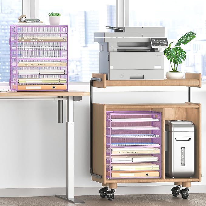 SUBEKYU 9 Tier Paper Letter Tray Desk Organizer - Image 4
