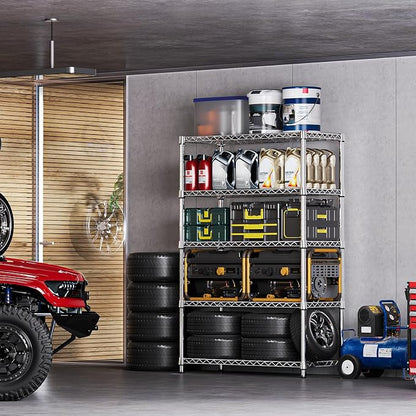 IZEUK 5-Tier Heavy Duty Metal Storage Shelving Unit, Adjustable Steel Wire Rack - Image 6
