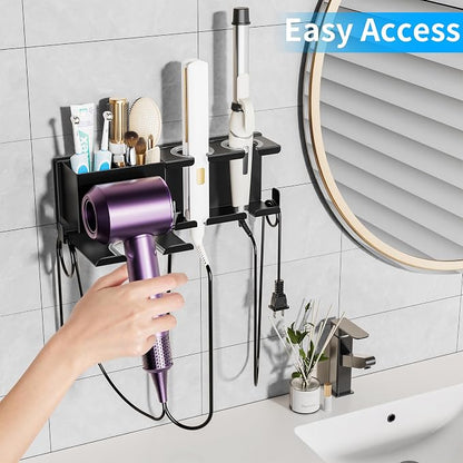 Hair Dryer Holder Wall Mounted, Metal Hair Tools Organizer, Hair Dryer Holder - Image 3