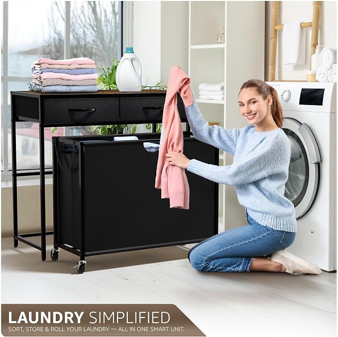 Sorbus 3 Section Laundry Hamper - Image 2