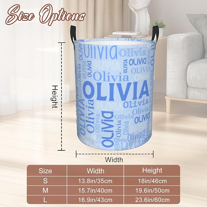 Custom Name Laundry Hamper, Personalized Laundry Basket - Image 3