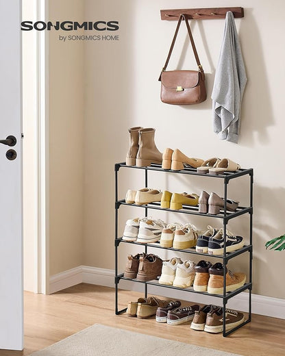 SONGMICS Shoe Rack, 4-Tier Shoe Organizer, Metal Storage Shelf, Upright or - Image 3