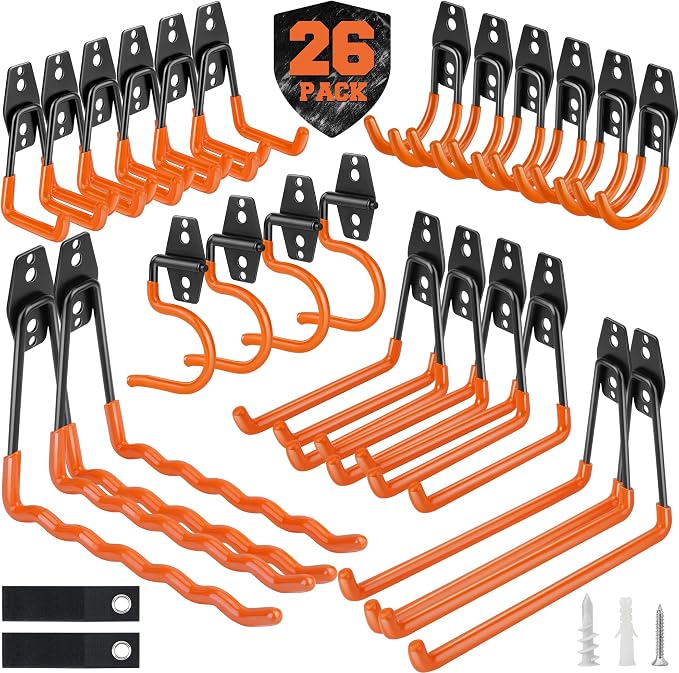 Nacial 26 Pack Garage Hooks Heavy Duty, Utility Steel Garage Storage Hooks by NacialPromise-Consumersfirstalways