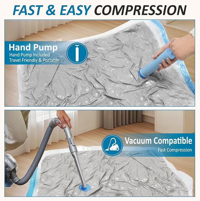 Cozy Essential Vacuum Storage Bags, 80% Compression Vacuum Seal Space Saver - Image 6