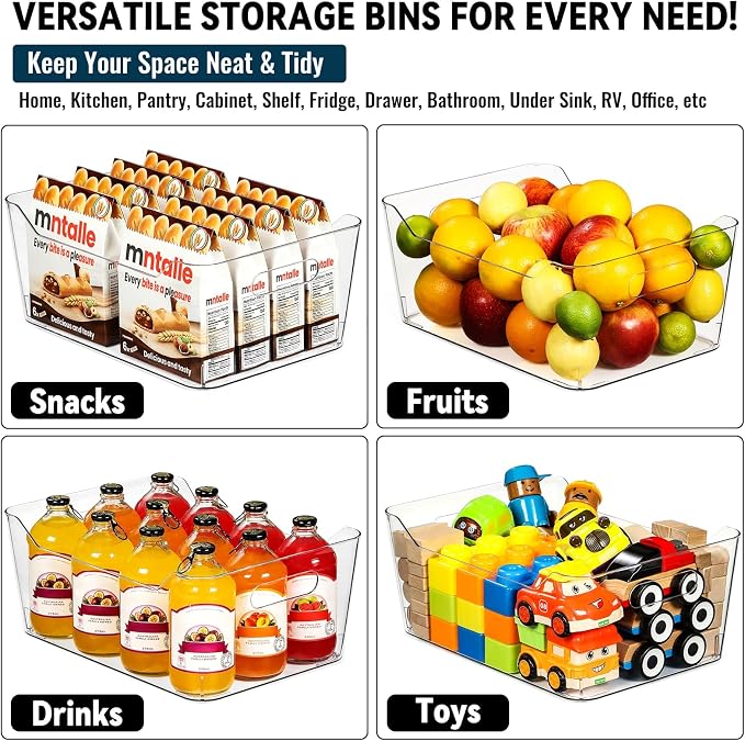12 PACK Multi-Use Clear Plastic Storage Bins - Image 7