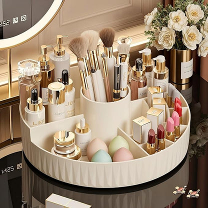 Azurphoric 360° Rotating Makeup Organizer | Large Capacity Multi-Compartment by HairAccessoriesOrganizer