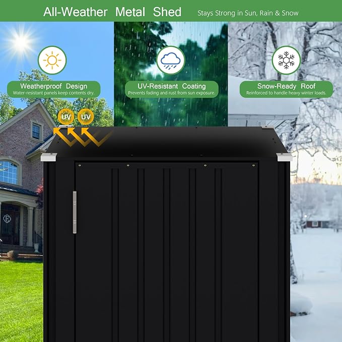 Devoko 22 Cuft Vertical Storage Shed Without Adjustable Shelves - Image 4