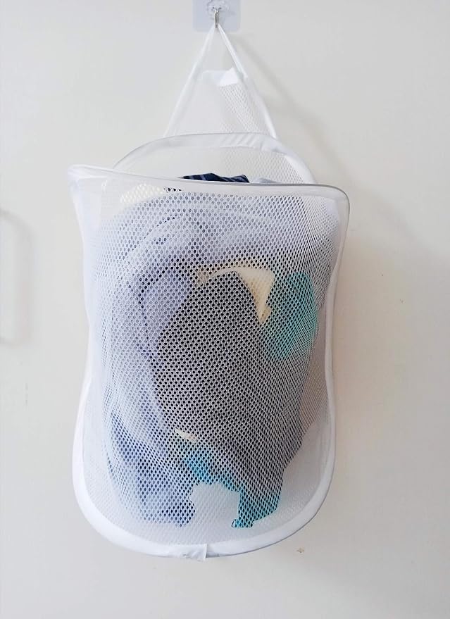 Heng happy Small Mesh Hanging Laundry Hamper Basket, Mesh Hamper, Wall Dirty - Image 4