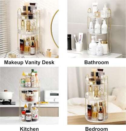 360 Rotating Makeup Organizer for Vanity, Bathroom Countertop Spinning Perfume - Image 6