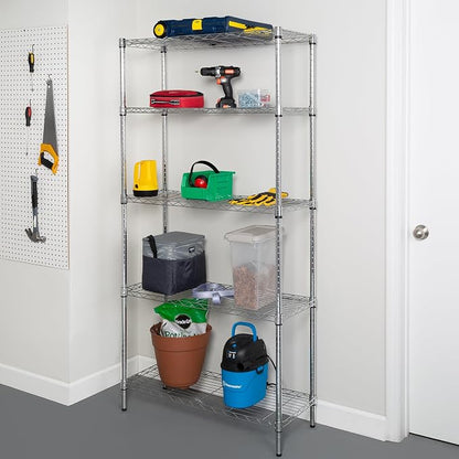Honey-Can-Do 5-Tier Heavy Duty Adjustable Shelving Unit, 200-lb Per Shelf NSF - Image 5