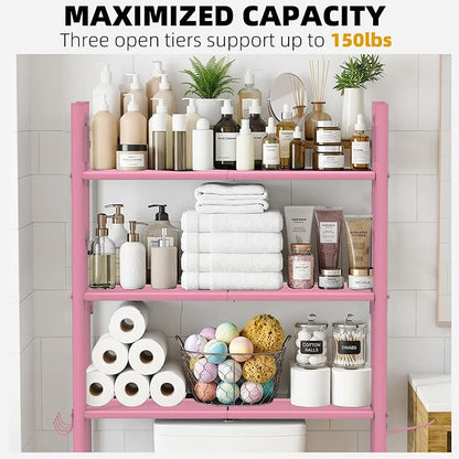 GloTika 3-Tier Over Toilet Storage, 150lb Capacity, Carbon Steel, Freestanding - Image 5