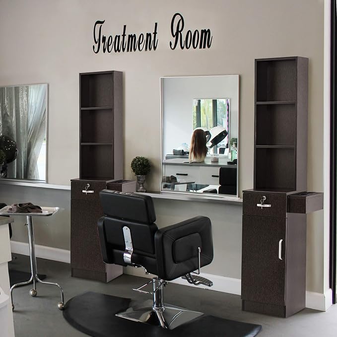 BarberPub Wall Mount Barber Station Hair Styling Drawer Storage Beauty Salon - Image 8