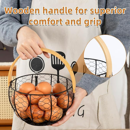 Farmhouse Wire Egg Basket for Gathering Fresh Eggs - Image 5