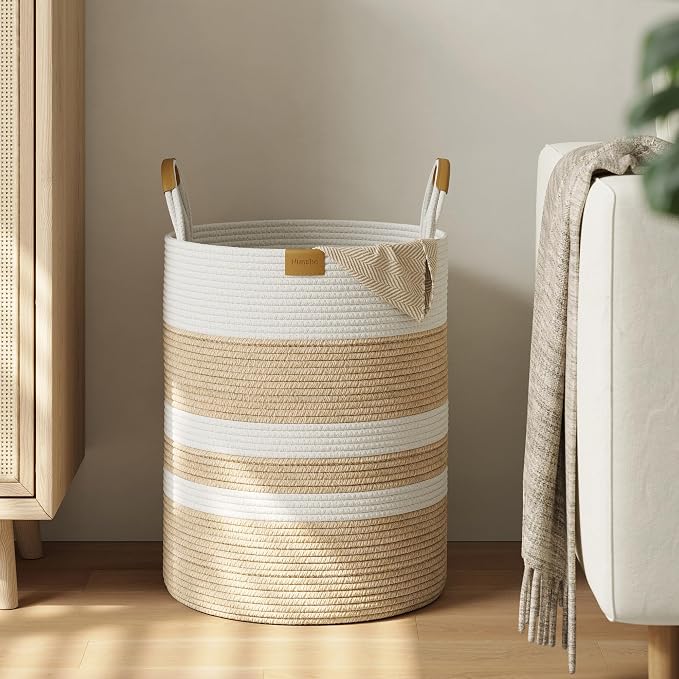 62L Striped Laundry Hamper by Nunsino