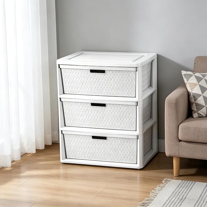 Wide 3-Drawer Plastic Storage Tower, No Tools Needed - Image 2