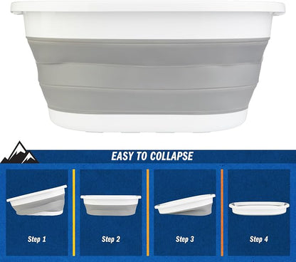 Collapsible Laundry Basket - 39L Portable Sink - Multipurpose Plastic Bin - Image 4