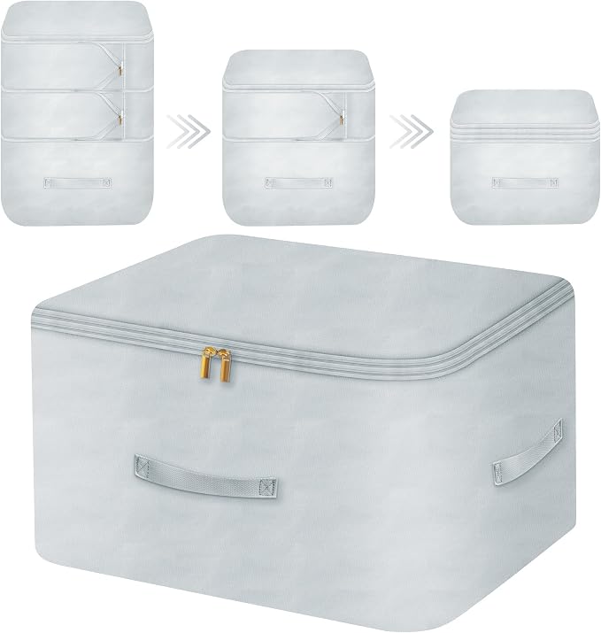 Ultra Space Saving Self Compression Organizer, Comforter Storage Bag by Fivaran