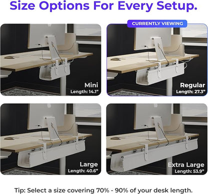 Ascrono Original No Drill Under Desk Cable Management Tray 27.3" - Image 4
