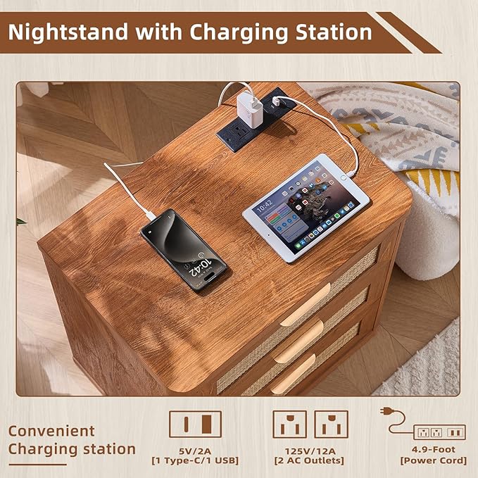 LEYAOYAO Rattan Night Stand - Image 5