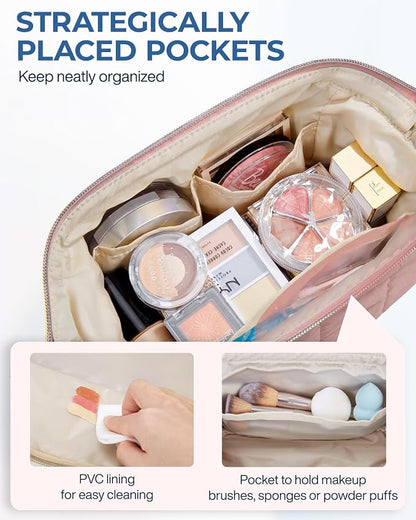 BAGSMART Makeup Bag Travel Toiletry Bag, Puffy Padded Make Up Bags - Image 4