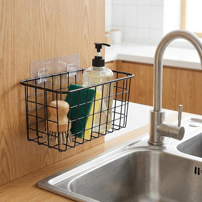2 Set Adhesive Hanging Wall Basket Inside Cabinet Door Organizer, Wall Storage - Image 7
