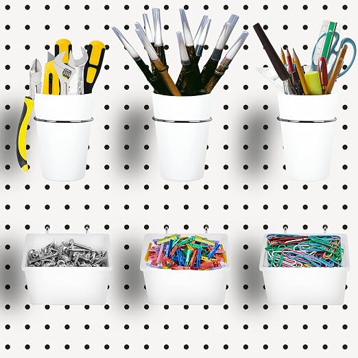 Kuhome 6 Sets Pegboard Bins Cups by Kuhome