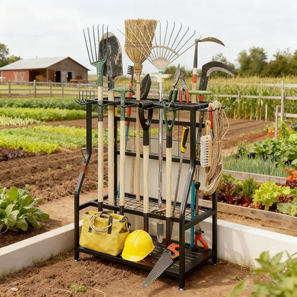 Garden Tool Organizer Yard Tool Tower Rack Shed Organization | Garage - Image 9