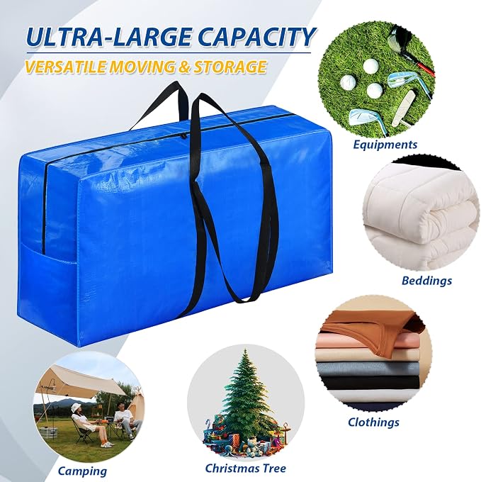 194 Gallon Extra Large Storage Bags, Zippered Outdoor Cushion Furniture Storage - Image 5