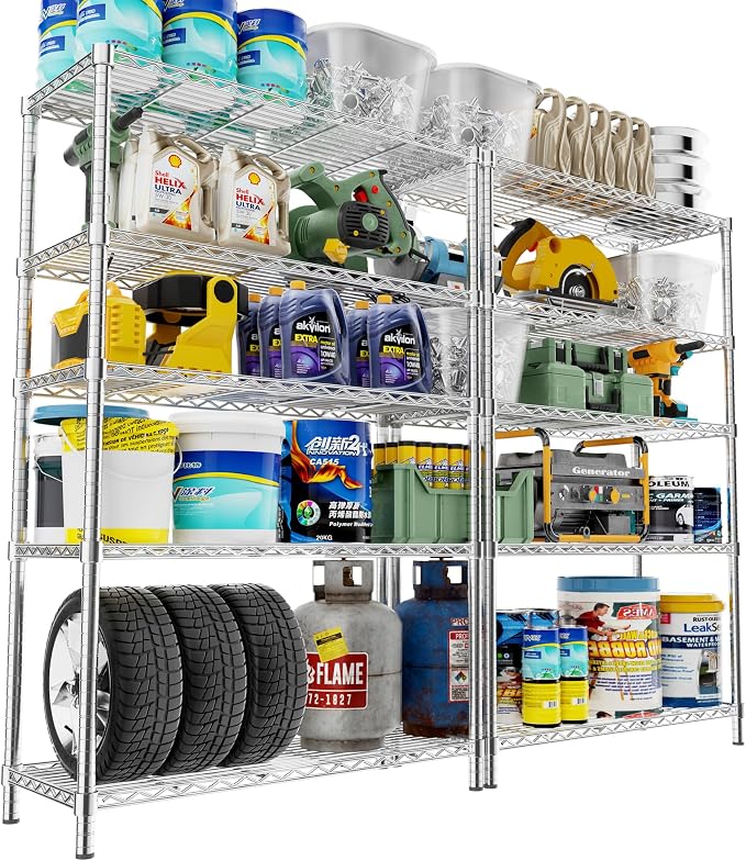 Storage Shelves, 5-Tier Adjustable Metal Industrial Utility Shelf Rack by Unknown