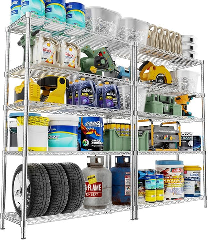 Storage Shelves, 5-Tier Adjustable Metal Industrial Utility Shelf Rack by Unknown