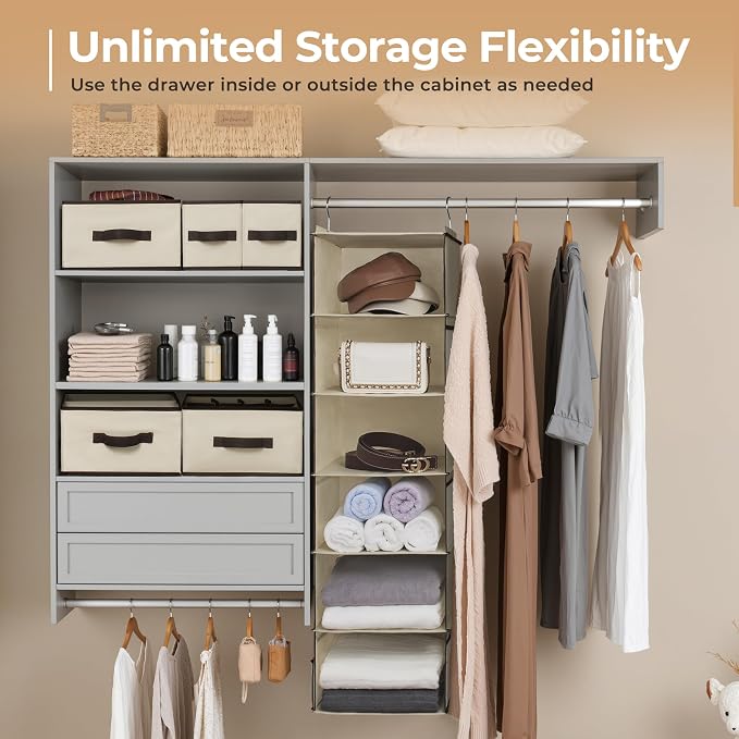 GRANNY SAYS Hanging Closet Organizers and Storage 6 Shelves, Closet Hanging - Image 4