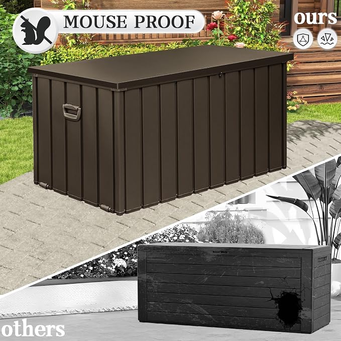 Domi 190 Gallon Metal Deck Box Waterproof, Outdoor Storage Box - Image 2
