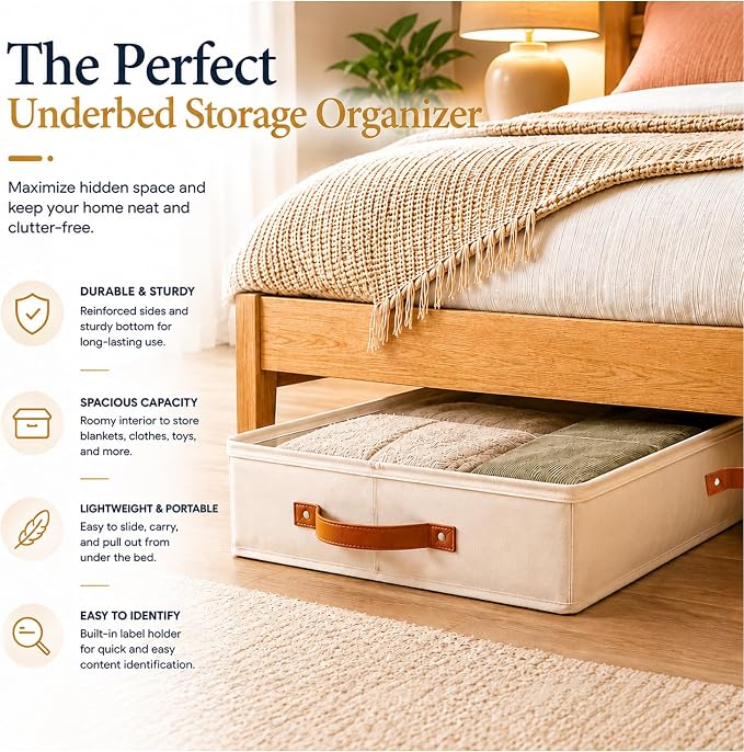 HOMELUX THEORY 2pc Low Profile Under Bed Storage Containers, Thin Under Couch - Image 3