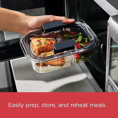 Rubbermaid Brilliance Meal Prep Containers, 2-Compartment Food Storage - Image 3