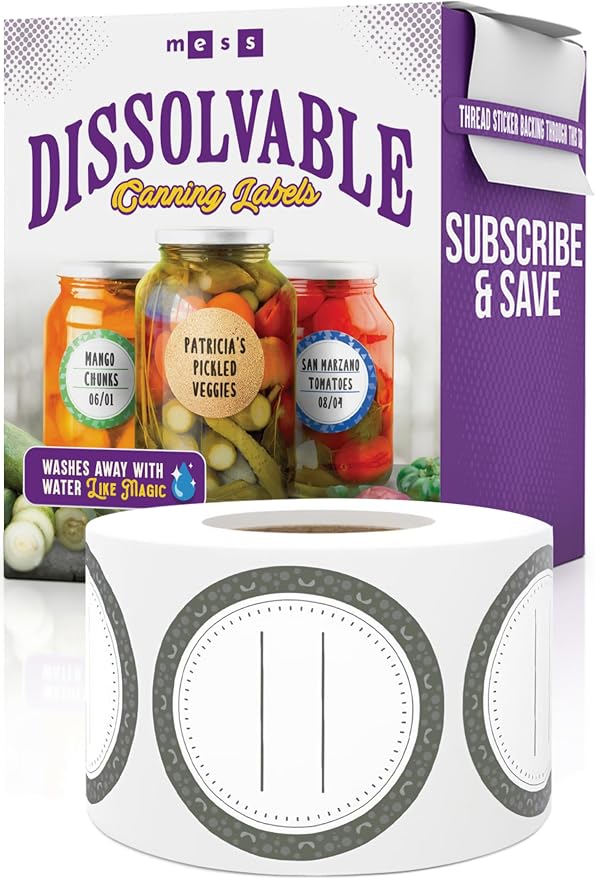Canning Labels Dissolvable Stickers by MESS