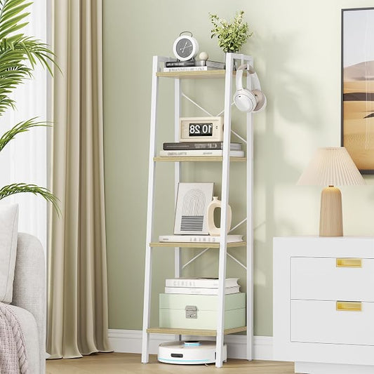 Hzuaneri Ladder Shelf, Freestanding Corner Storage Shelf | Bookcase by Hzuaneri
