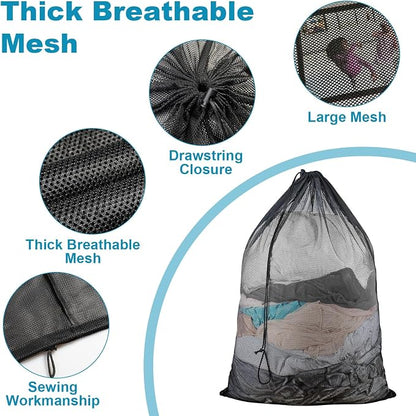 3 Pack Large Mesh Laundry Bag, 24 x 36 Inch Mesh Wash Bag - Image 3