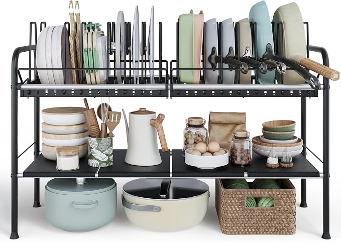Expandable Under Sink Organizer，Pot and pan Organizer Under Cabinet | Pan Lid by NETELOfficial
