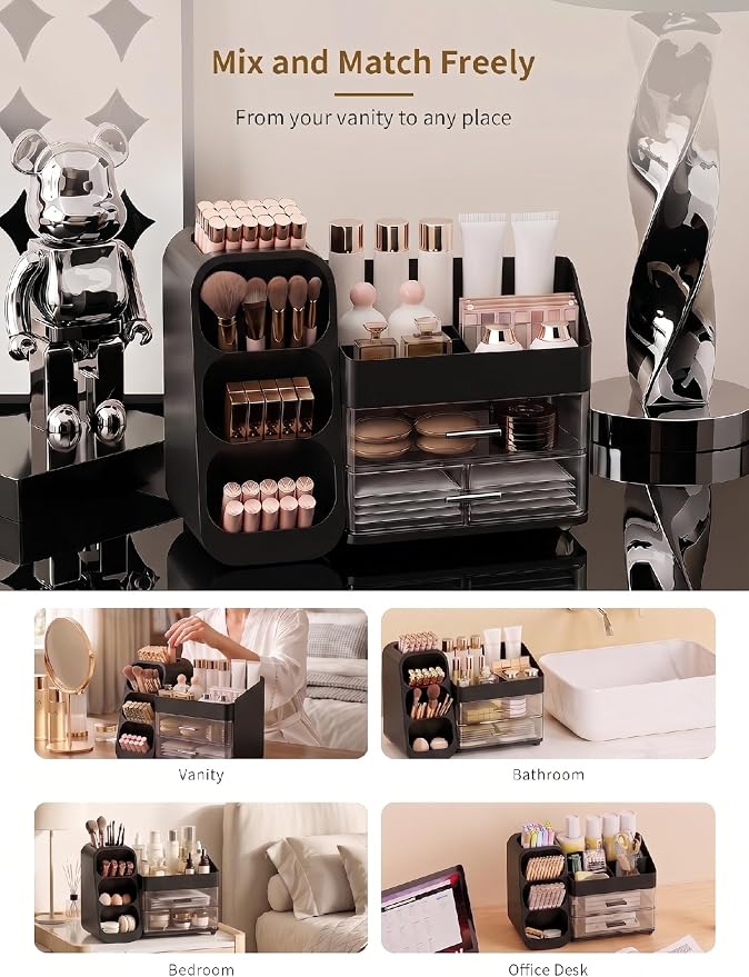 Booklov Makeup Organizer for Vanity, Large Capacity Cosmetic Display Case - Image 8