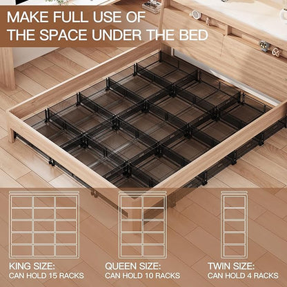 Gawerk Under Bed Storage with Wheels, Foldable Metal Mesh Underbed Storage - Image 4