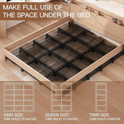 Gawerk Under Bed Storage with Wheels, Foldable Metal Mesh Underbed Storage - Image 4