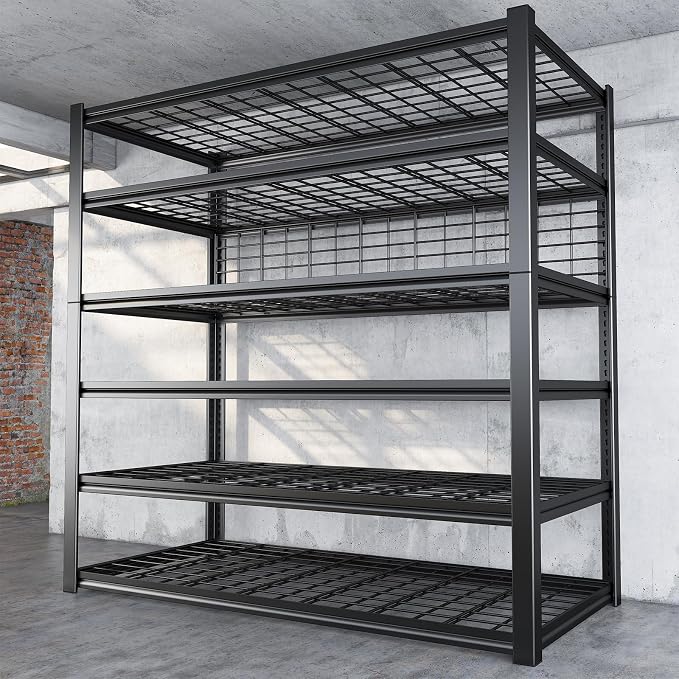 REIBII 84" H Garage Shelving, 6-Tier Storage Shelves Heavy Duty Loads 3500LBS by REIBII