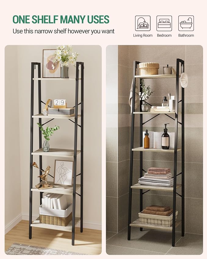 Hzuaneri Ladder Shelf, Freestanding Corner Storage Shelf | Bookcase - Image 4