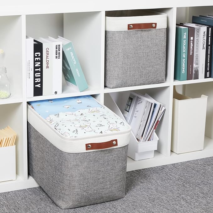 HNZIGE Large Fabric Storage Baskets Bins - Image 4