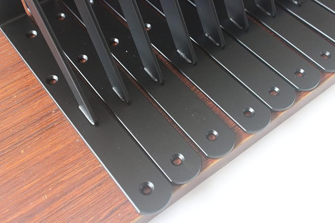 4 Pack L10 x H 8" Black Heavy Duty Shelf Brackets - Image 6
