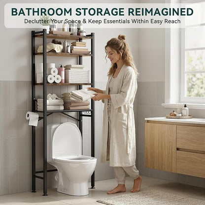 GloTika 4-Tier Over The Toilet Storage, 69.3" H, 150lb Capacity, Carbon Steel - Image 3