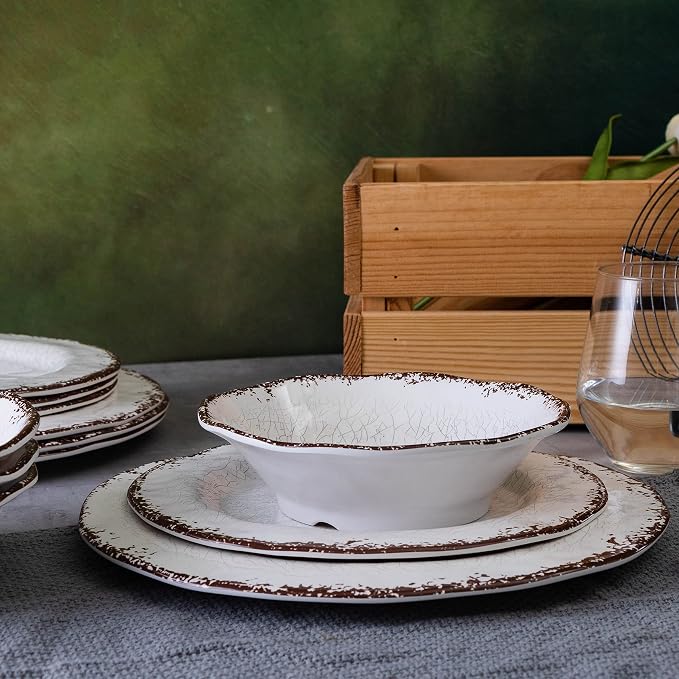 LEHAHA Farmhouse Large Serving Platters, 2 Piece Melamine Dinnerware Set - Image 7