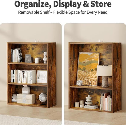 HealSmart 3 Tier Bookcase, Industrial 3 Book Shelf, 9.2" D x 23.8" W x 31.5" H - Image 5