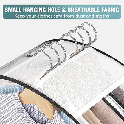 Liuoud Clear Garment Bag for Hanging Clothes 10” Gusseted, Suit Bags for Open - Image 4
